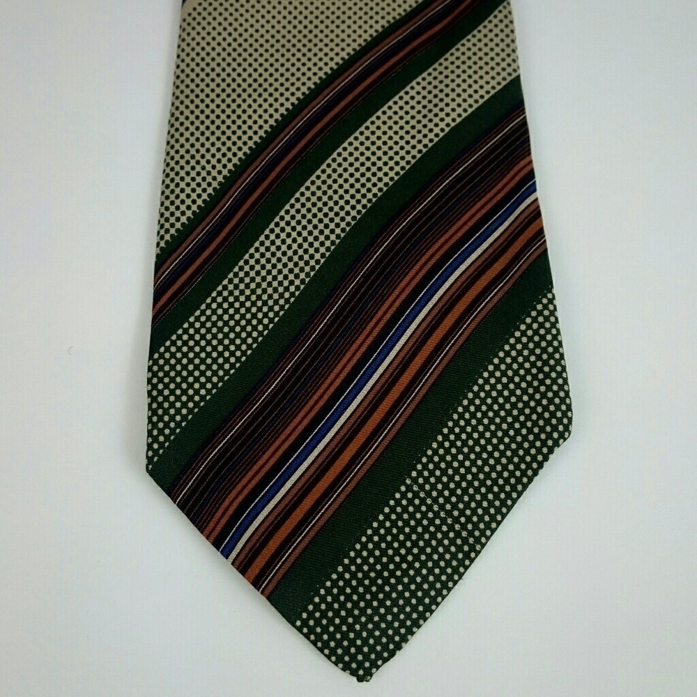 Courchevel Italian Gold Green Orange Silk Tie